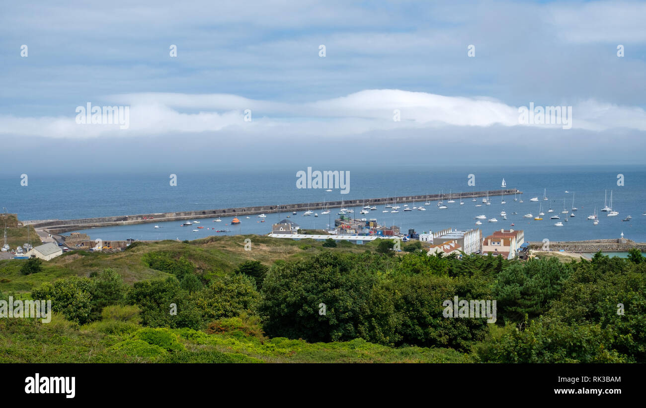 Alderney Harbour and Breakwater Stock Photo