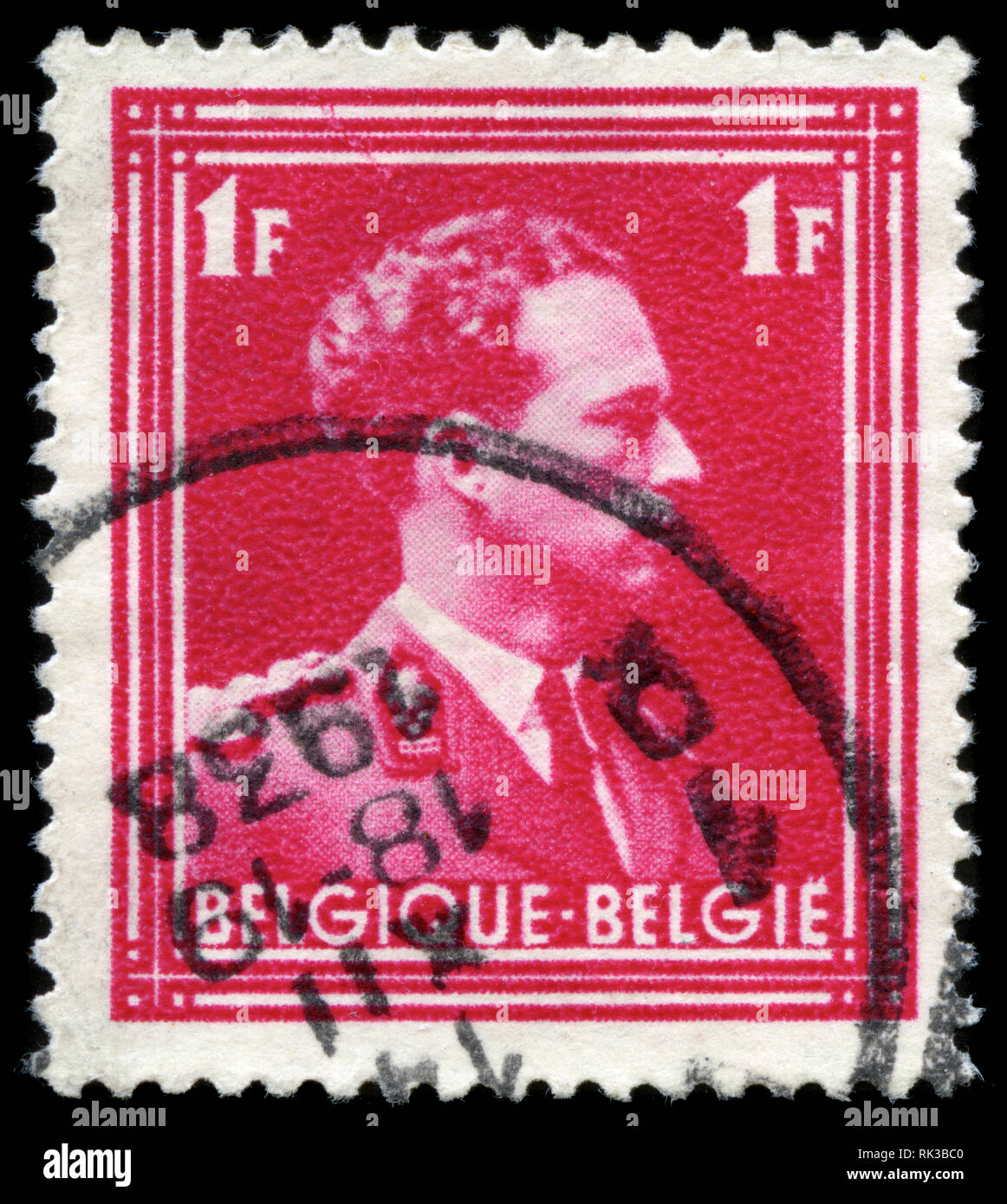 Postage stamp from Belgium in the King Leopold III series issued in 1936 Stock Photo