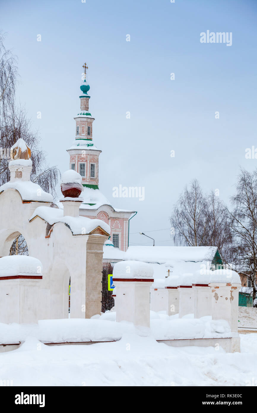 Church Of The Nativity. Street view of Totma town, Vologda Region, Russia Stock Photo