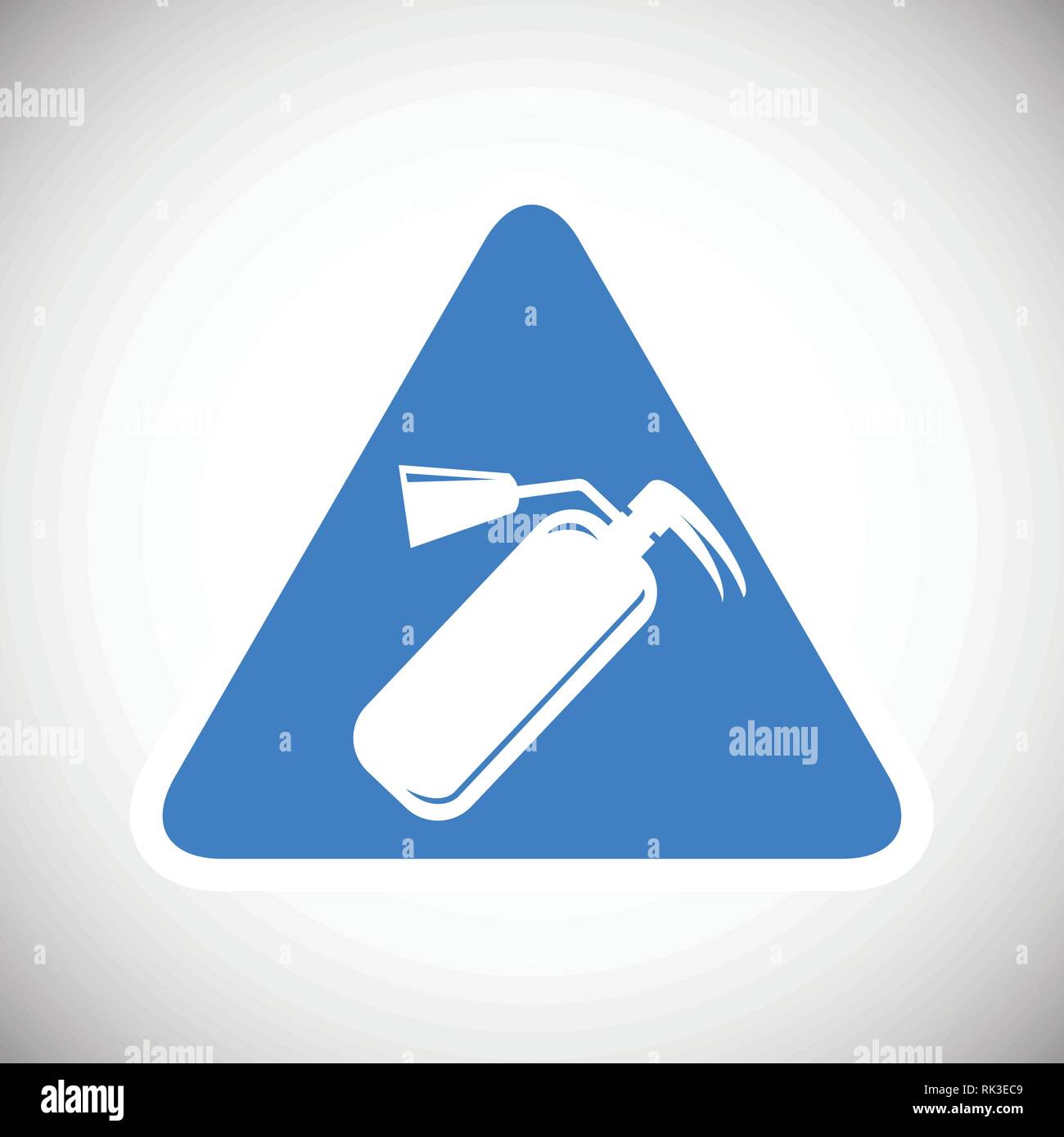 Fire extinguisher sign on blue background Stock Vector Image & Art - Alamy