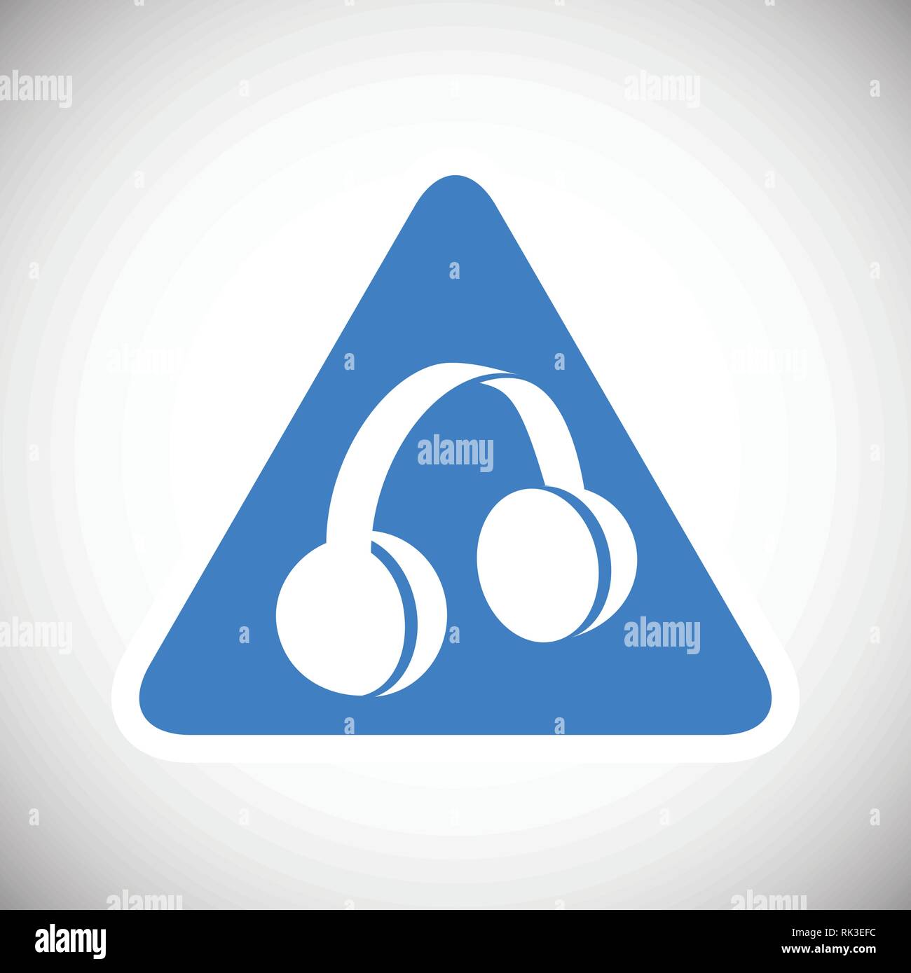 Ear wear protection sign on blue background Stock Vector Image & Art ...