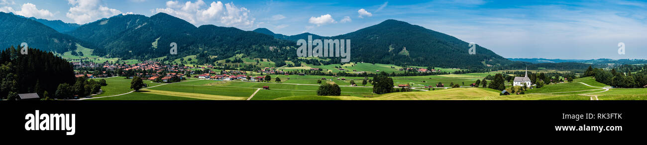 Scenic view over the German countryside around the village Kappel Stock Photo