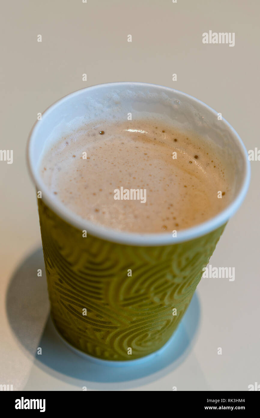 Vaso de café con leche. Glass of coffee with milk Stock Photo