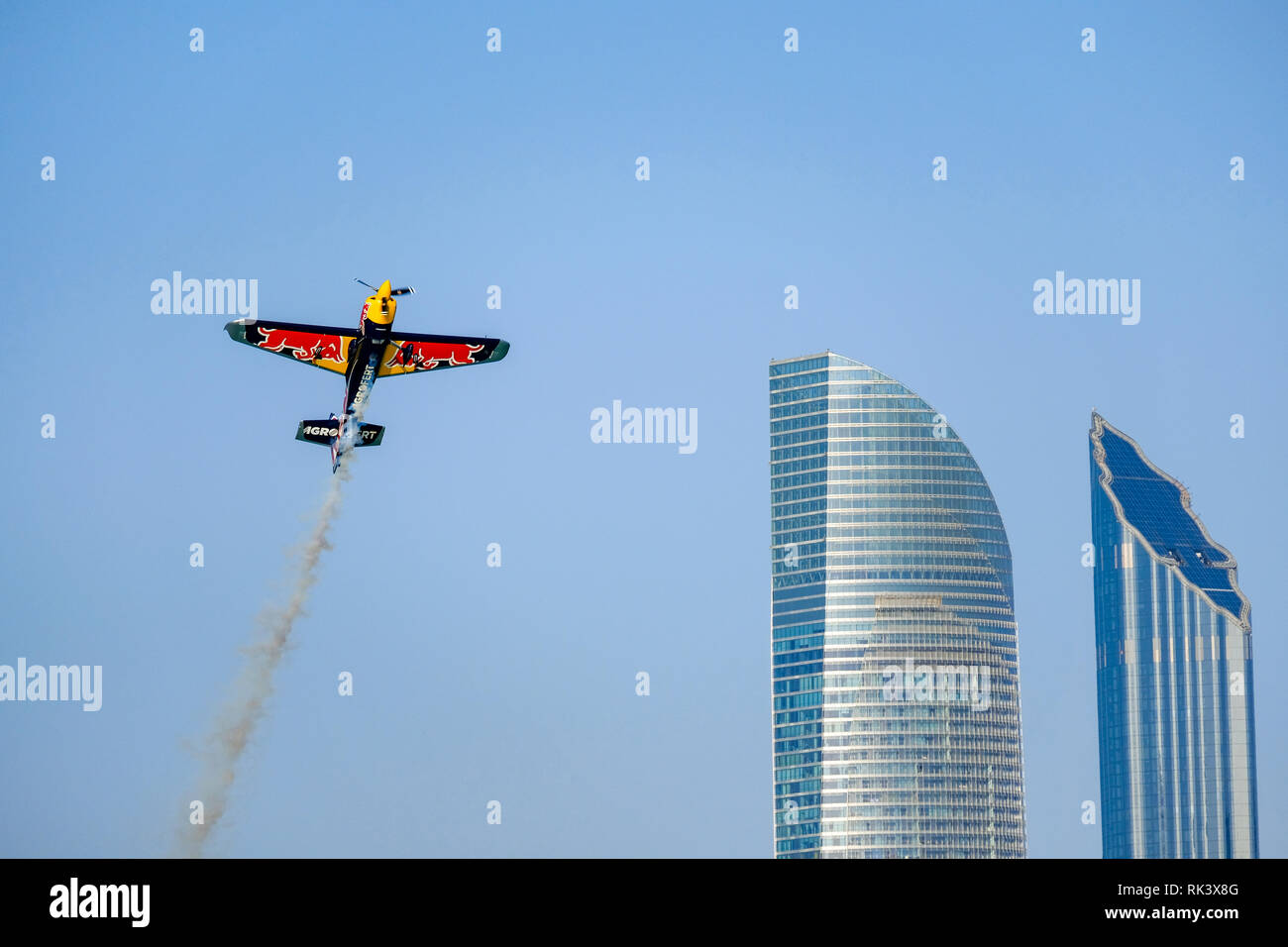 Abu Dhabi, UAE. February 9, 2019 - Abu Dhabi, UAE: Abu Dhabi, Red Bull Air Race 2019 - Fina Round. Credit: Fahd Khan/Alamy Live News Stock Photo