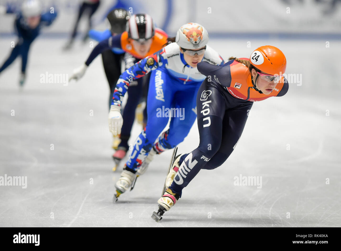 Torino, Italy. 9th February, 2019. ISU World Cup Short Track Speed Skating held at the Tazzoli Ice Rink Torino. In the picture SCHULTING Suzanne NED Senior W Competitor. Damiano Benedetto/ Alamy Live News Stock Photo