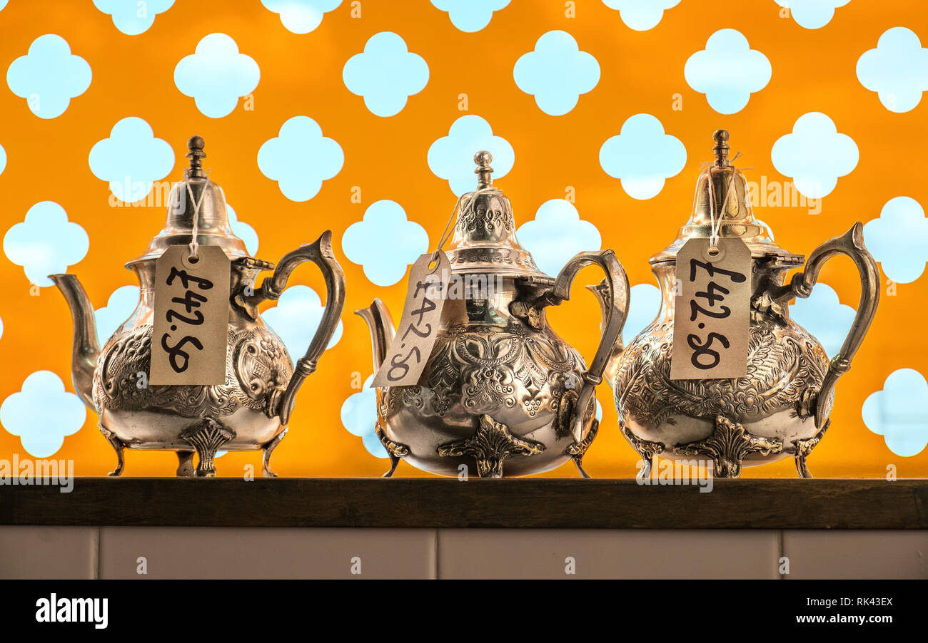 Moroccan tea pots Stock Photo - Alamy