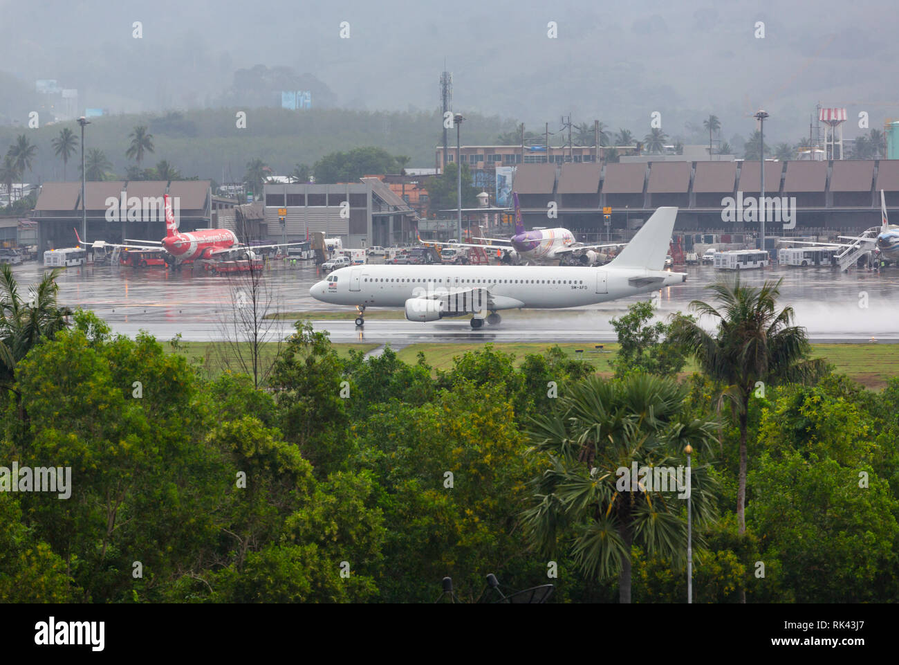 Airbus AirAsia lands Stock Photo
