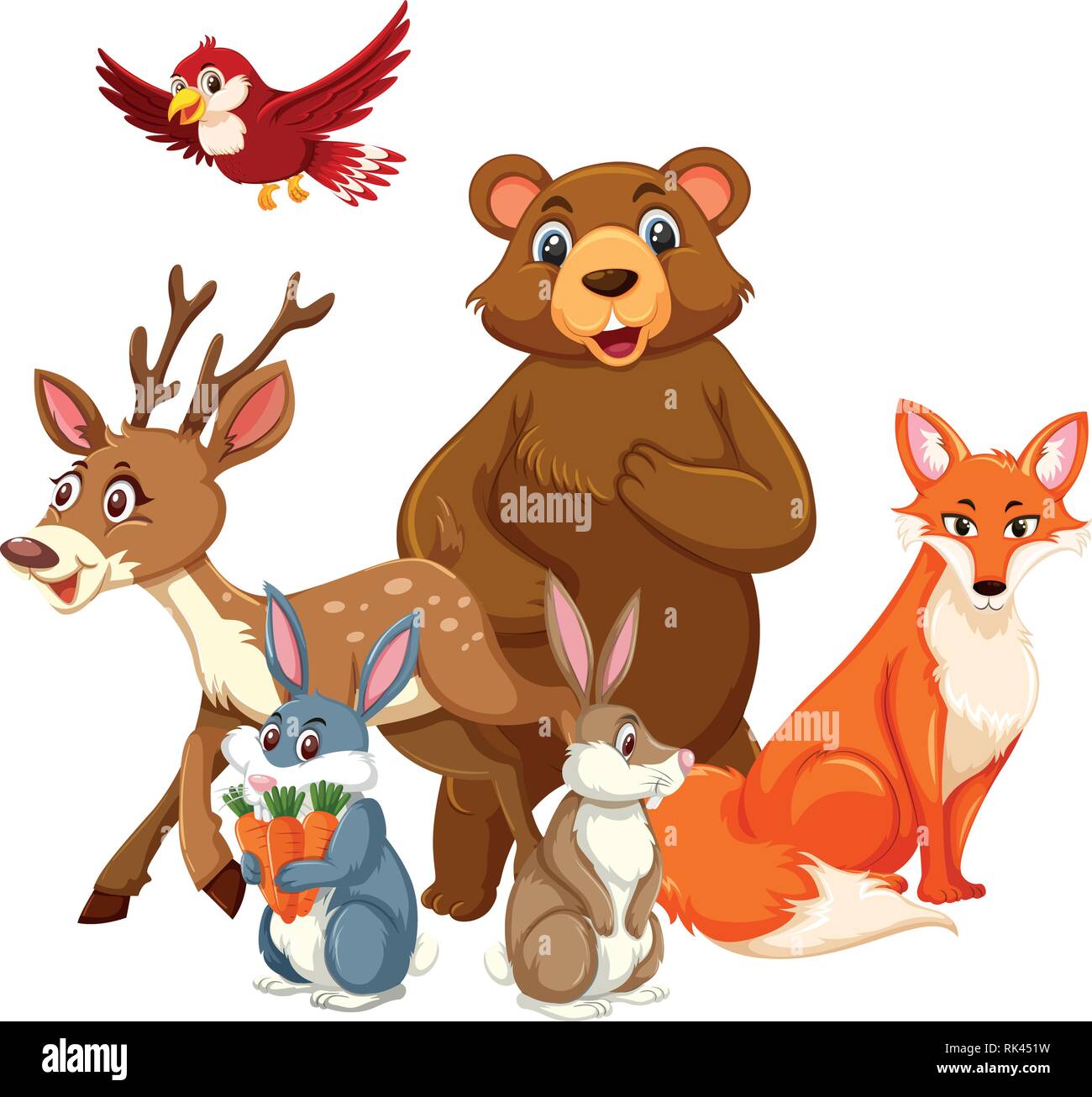 Group of wild animal illustration Stock Vector Image & Art - Alamy