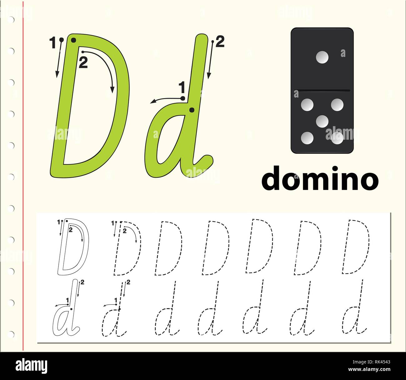 letter d tracing alphabet worksheets illustration stock vector image art alamy