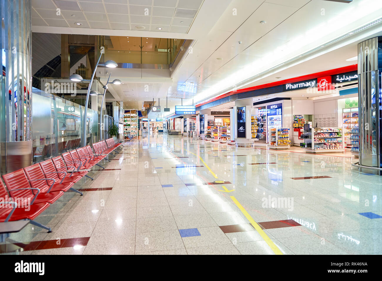 DUBAI, UAE CIRCA APRIL, 2016 inside of Dubai International Airport