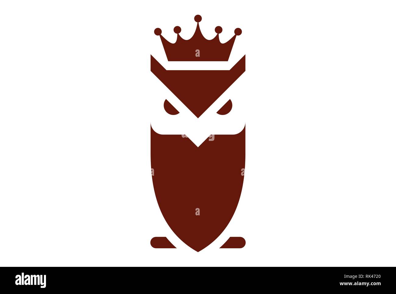 abstrack king owl logo icon Stock Vector