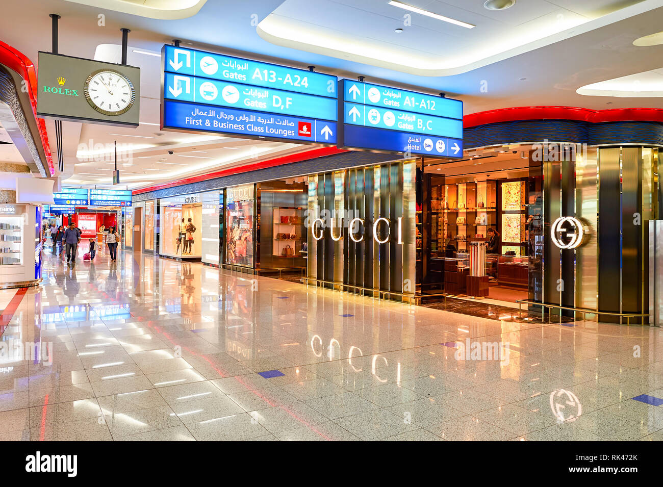 DUBAI, UAE MARCH 10, 2015 inside of Dubai International Airport