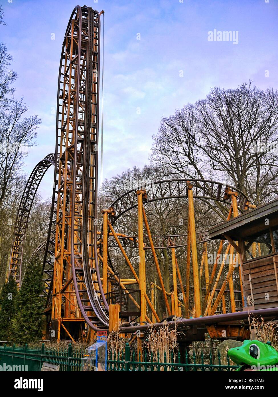 The Falcon rollercoaster ride at Duinrell theme park, Wassenaar, The