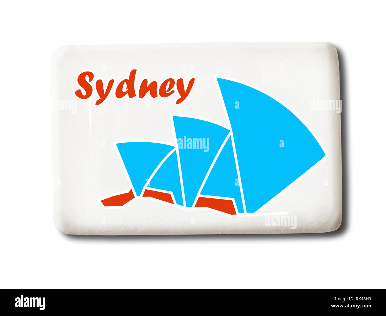 Sydney (Australia) souvenir refrigerator magnet isolated on white background Stock Photo