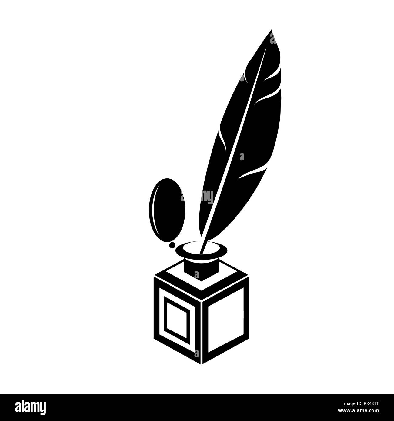 Black Feather Pen Silhouette Stock Vector