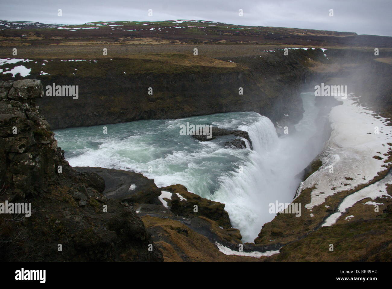 Wasserfall Gullfoss im Winter Stock Photo