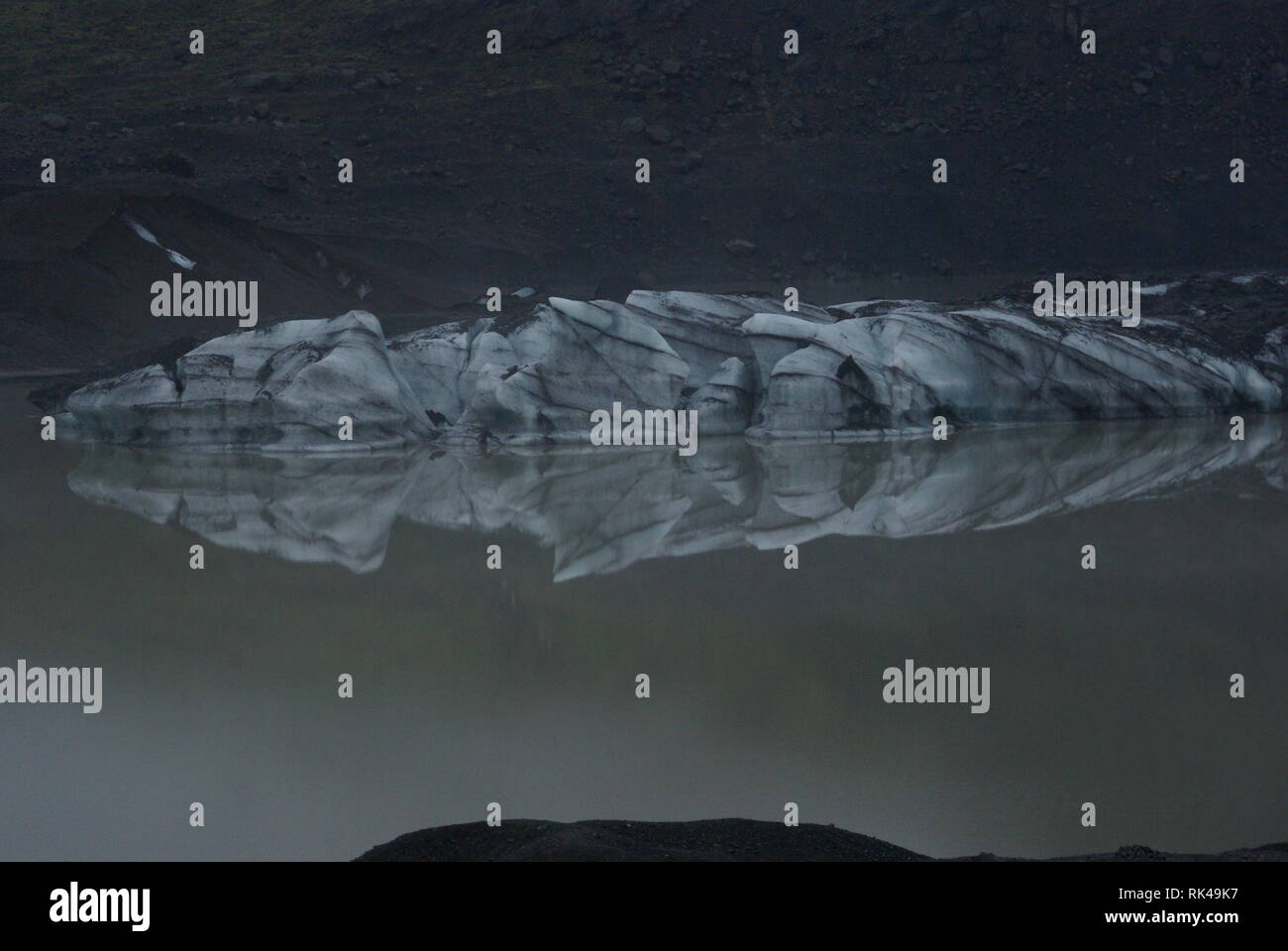 Solheimajokull Gletscher in Island Stock Photo