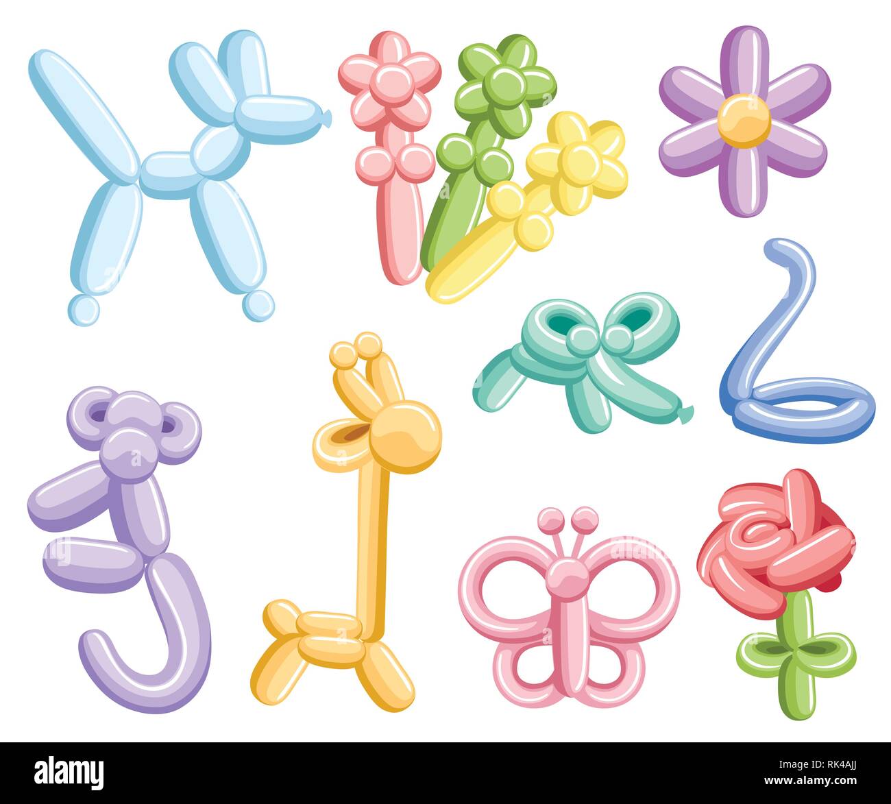 Download Animal and flower balloons. Vector balloon animals for ...