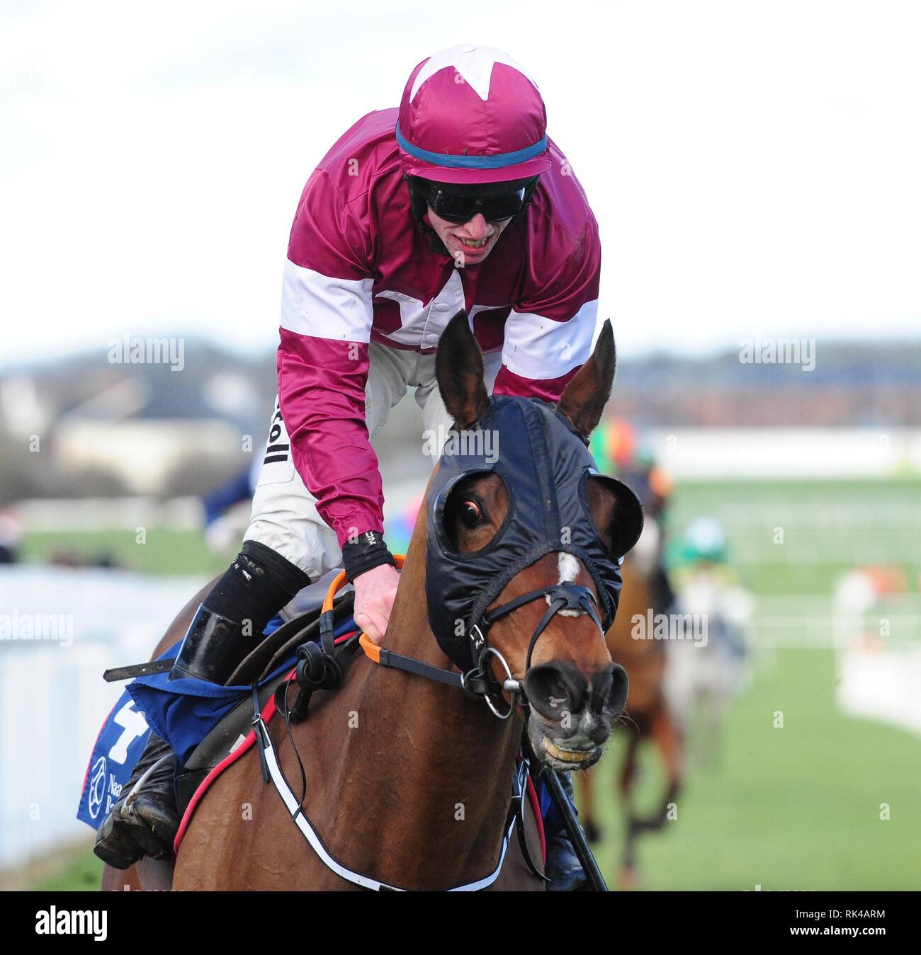 Roaring Bull and Jack Kennedy win the O'Driscoll O'Neil Handicap Steeplechase during BBA Ireland Opera Hat Mares Chase Day at Naas Racecourse. Stock Photo