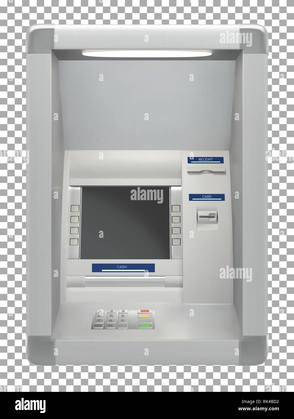 Atm bank machine with a card reader and display screen. Vector illustration Stock Vector