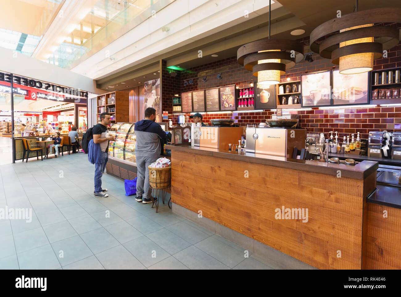 DUBAI, UAE MARCH 09, 2016 Starbucks cafe in Dubai International