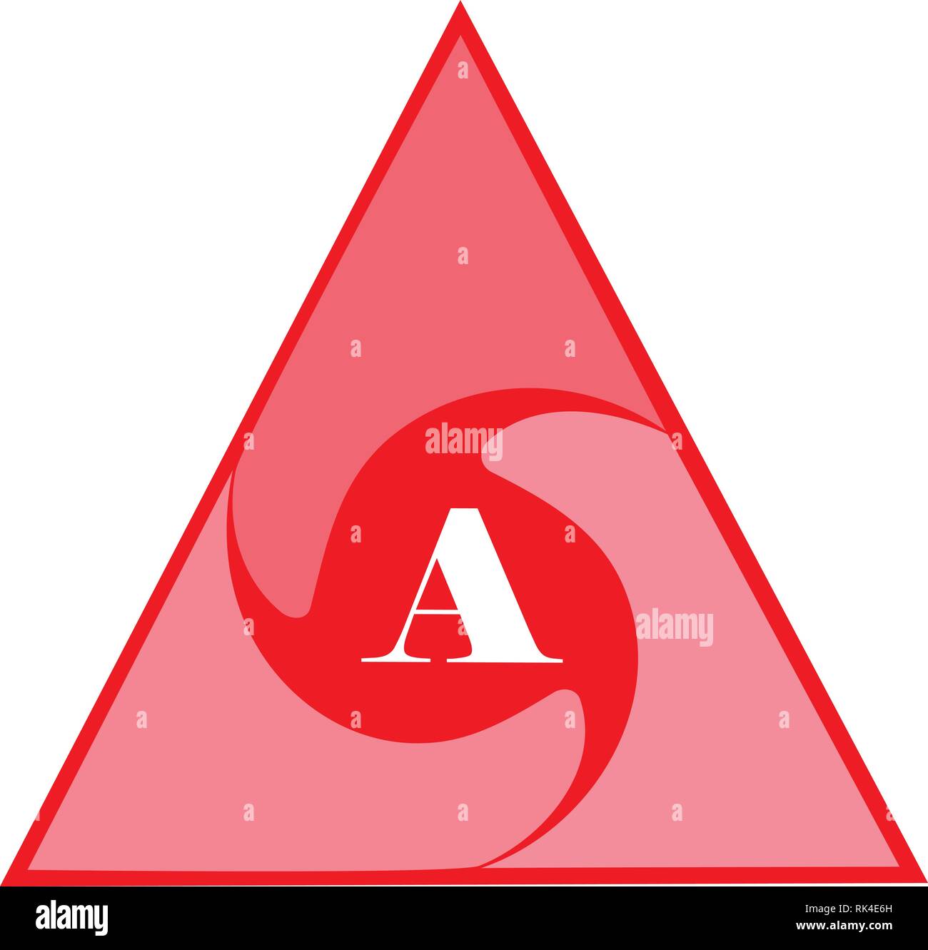 Flat drawing Template of a logo design .Triangular shape. The Letter A ...