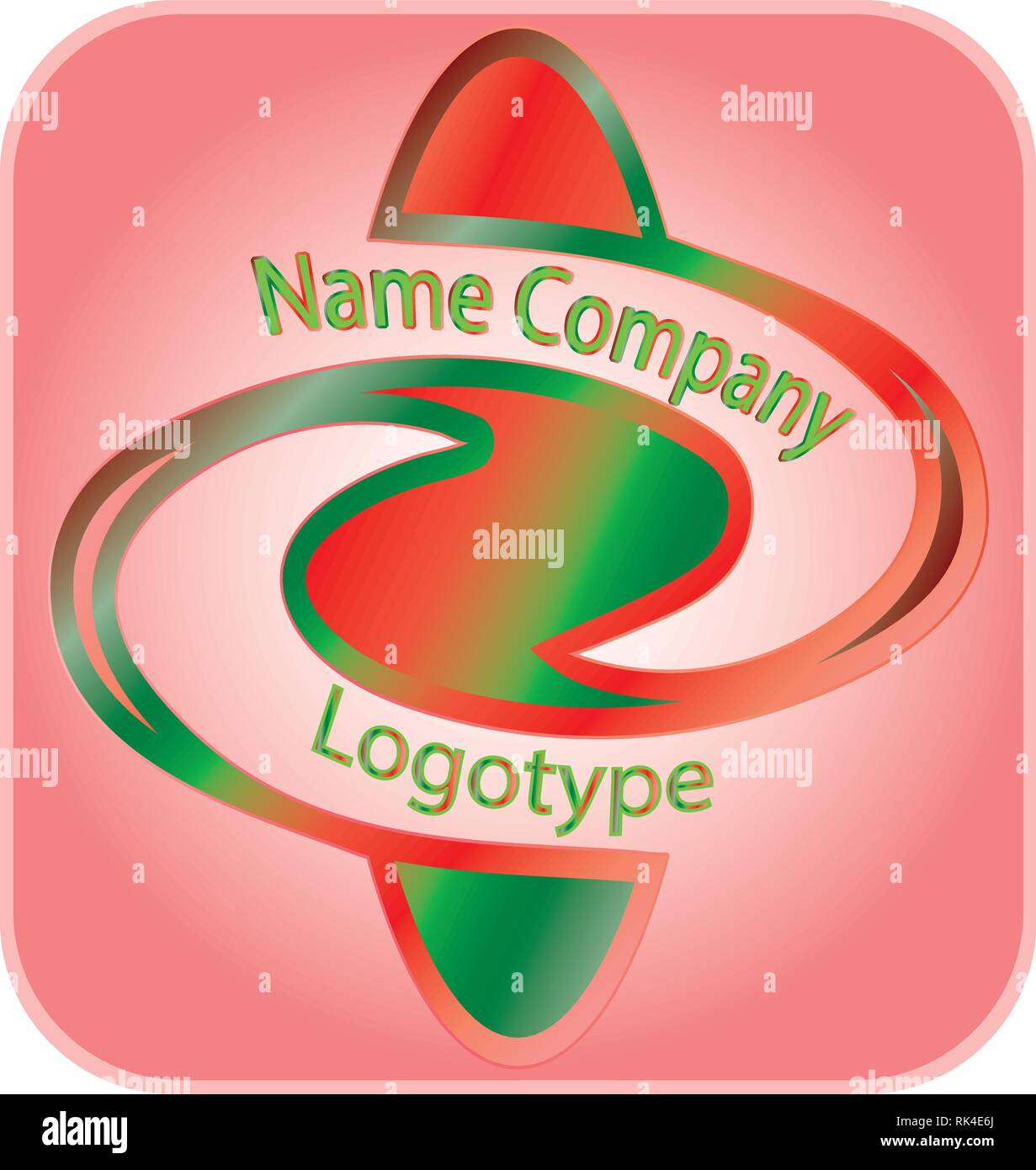 Emblem. Creative, abstract logo. Corporate identity. isolated, white . Vector Stock Vector