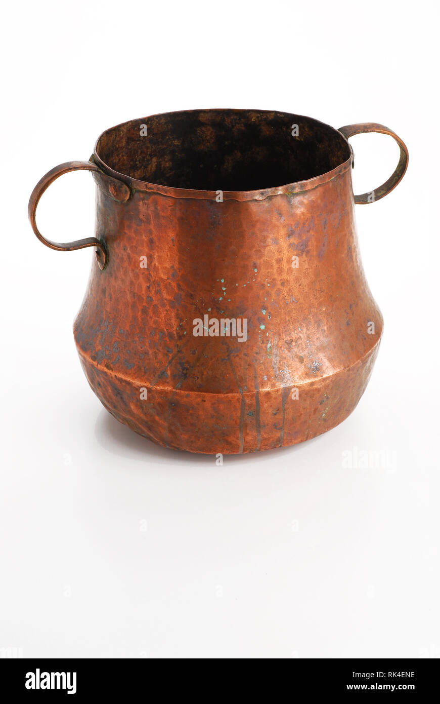 large copper pot on white background Stock Photo - Alamy