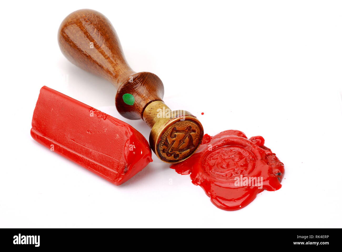 Seal and sealing wax on white background Stock Photo Alamy