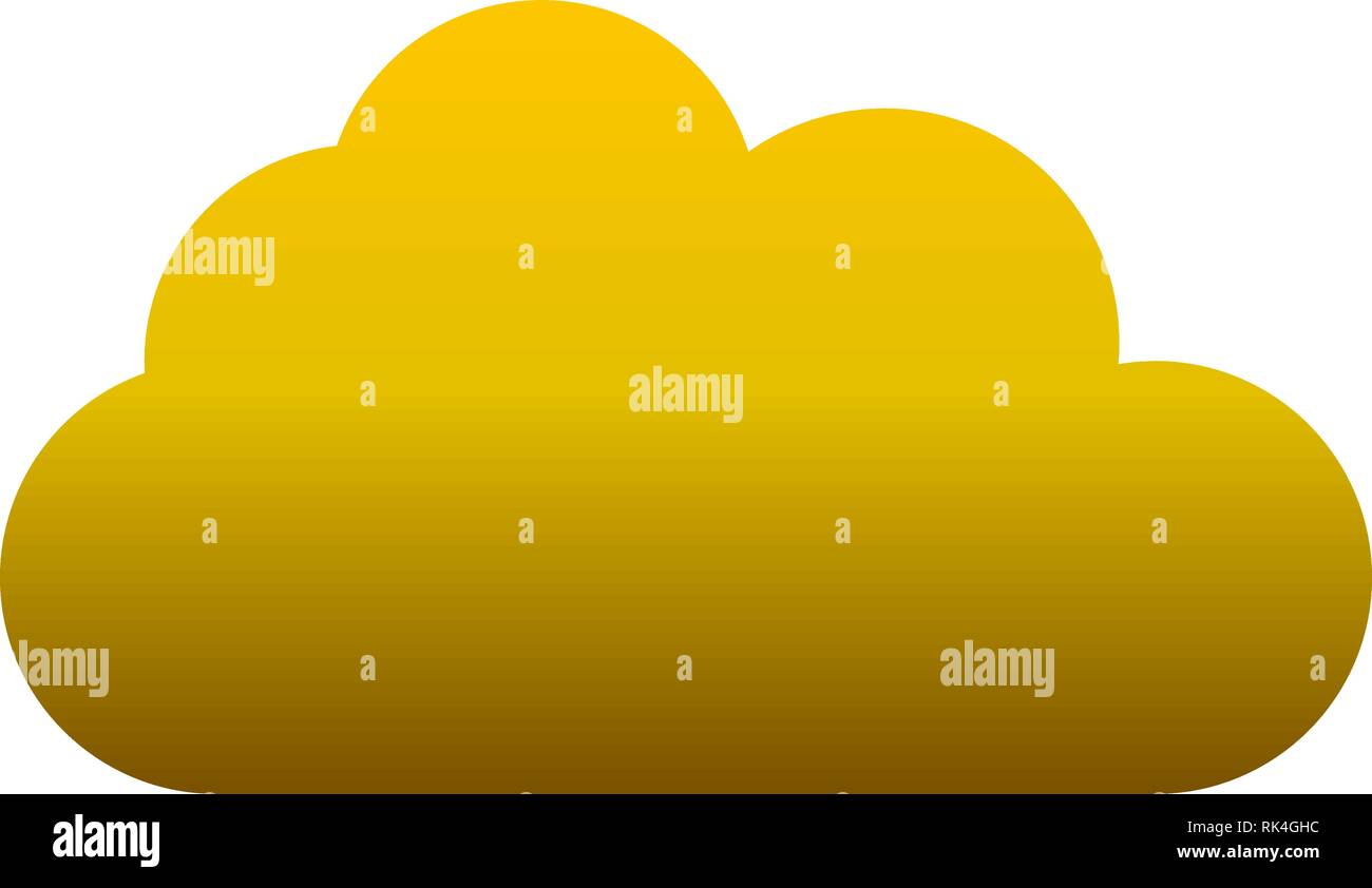 Cloud symbol icon - golden gradient, isolated - vector illustration Stock Vector