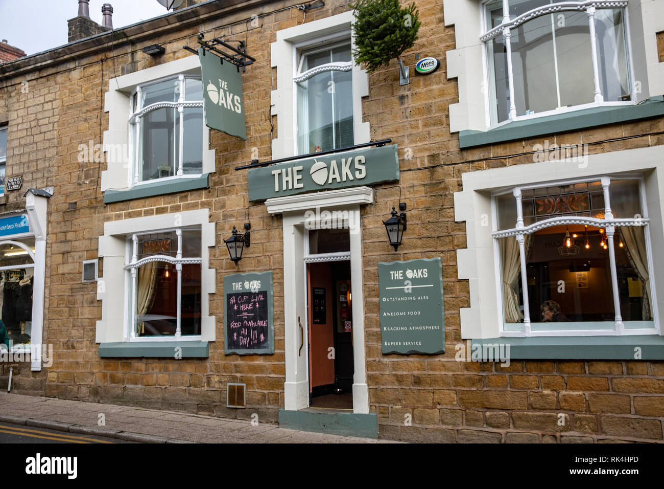 The Oaks public house and bar in the village of Ramsbottom, Manchester ...