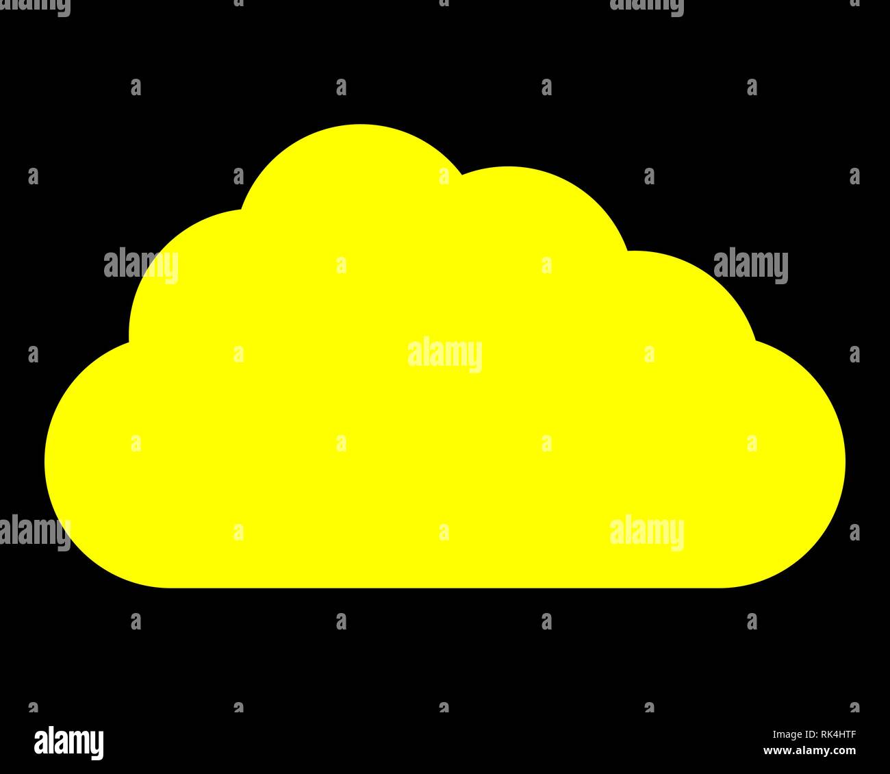 Cloud symbol icon - yellow simple, isolated - vector illustration Stock Vector