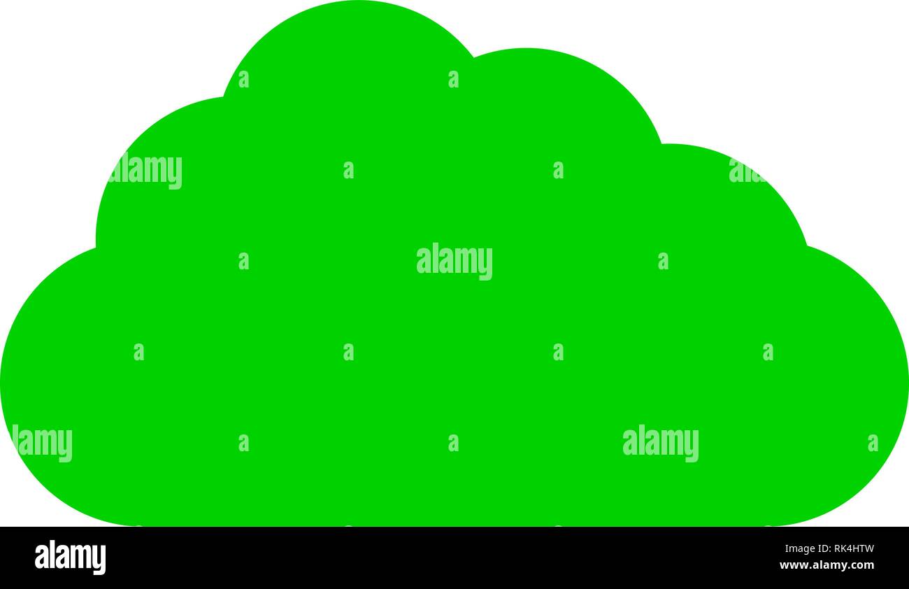 Cloud symbol icon - green simple, isolated - vector illustration Stock ...