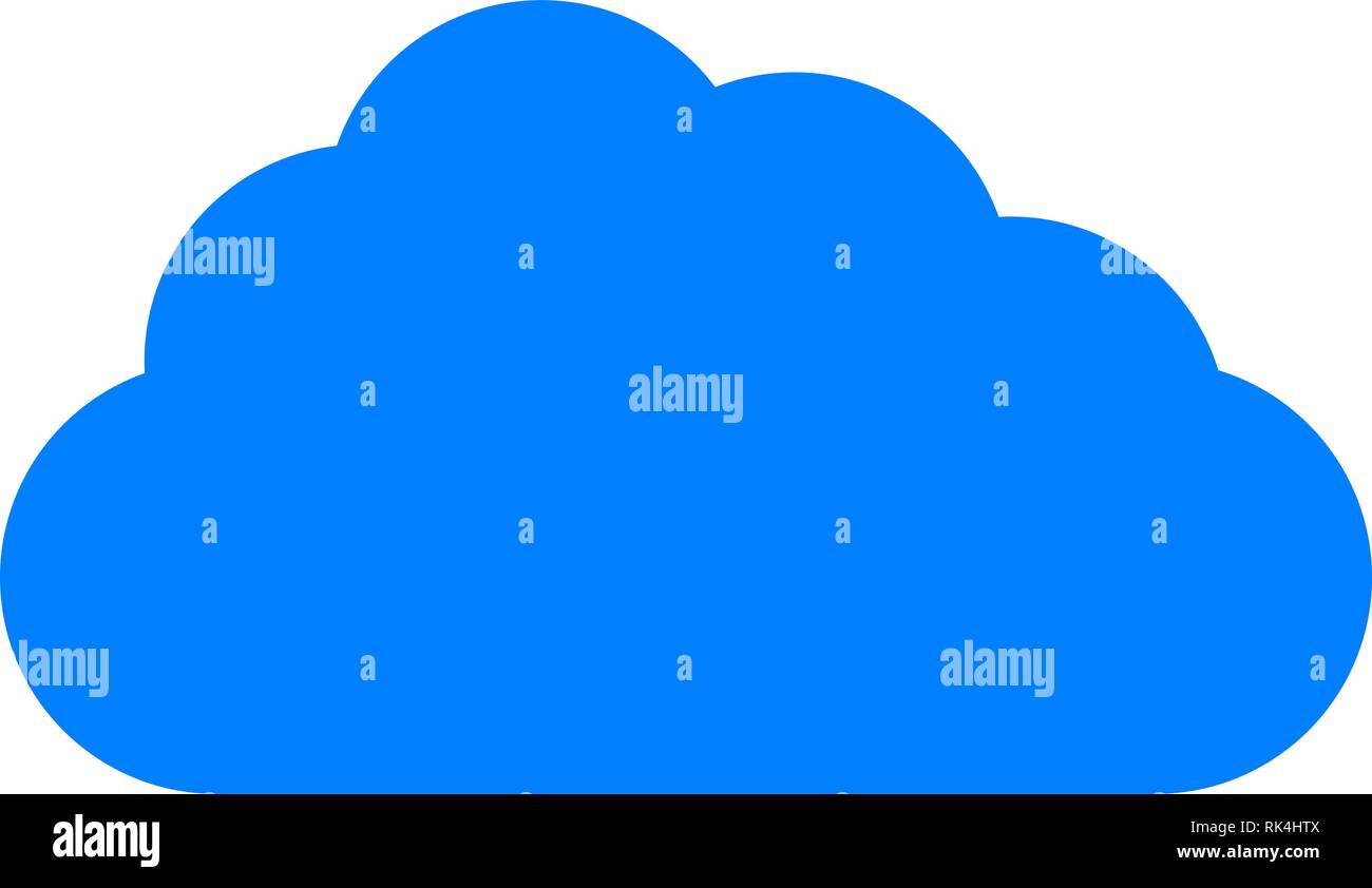 Cloud symbol icon - blue simple, isolated - vector illustration Stock Vector