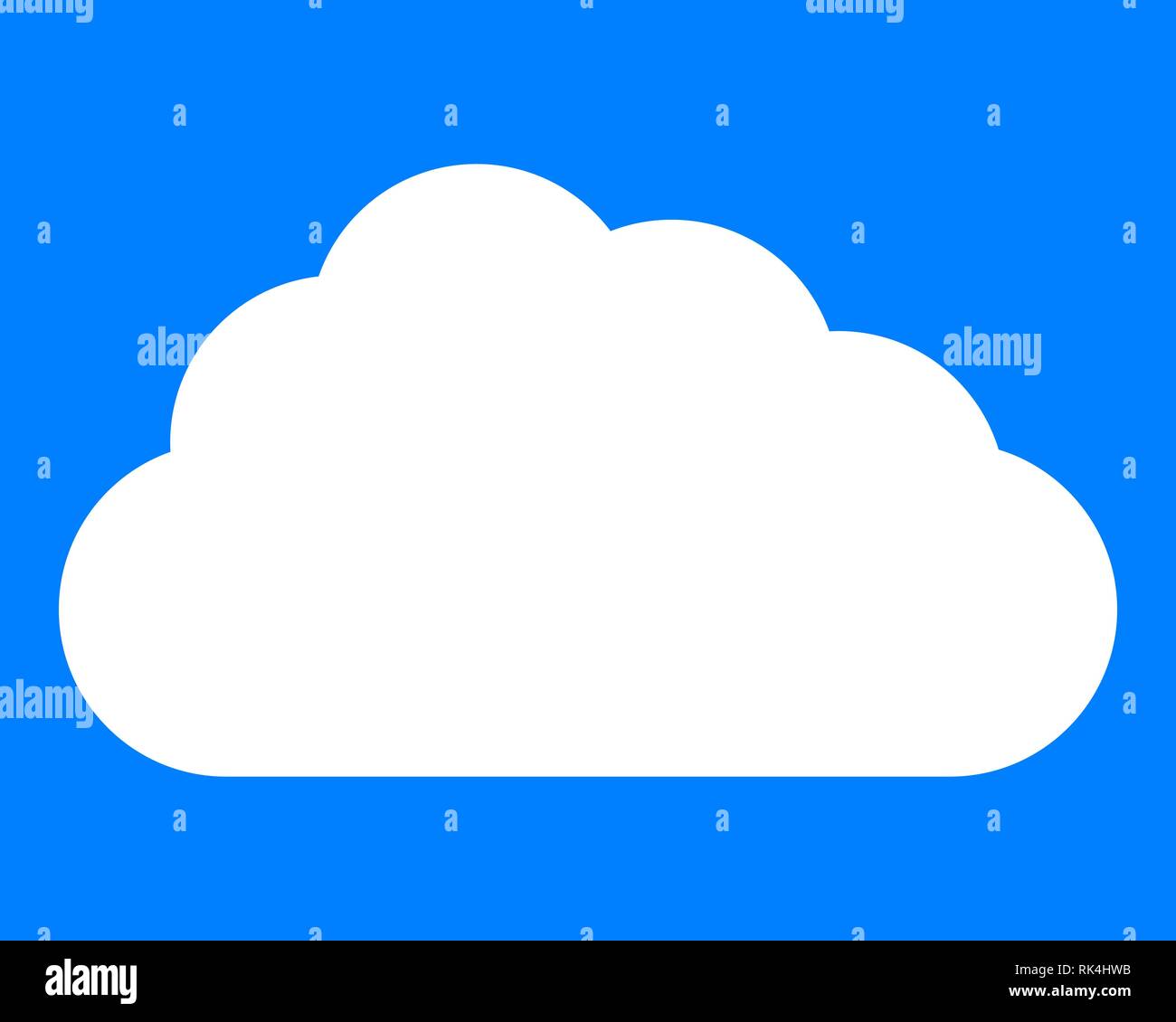 Cloud symbol icon - white simple, isolated - vector illustration Stock Vector