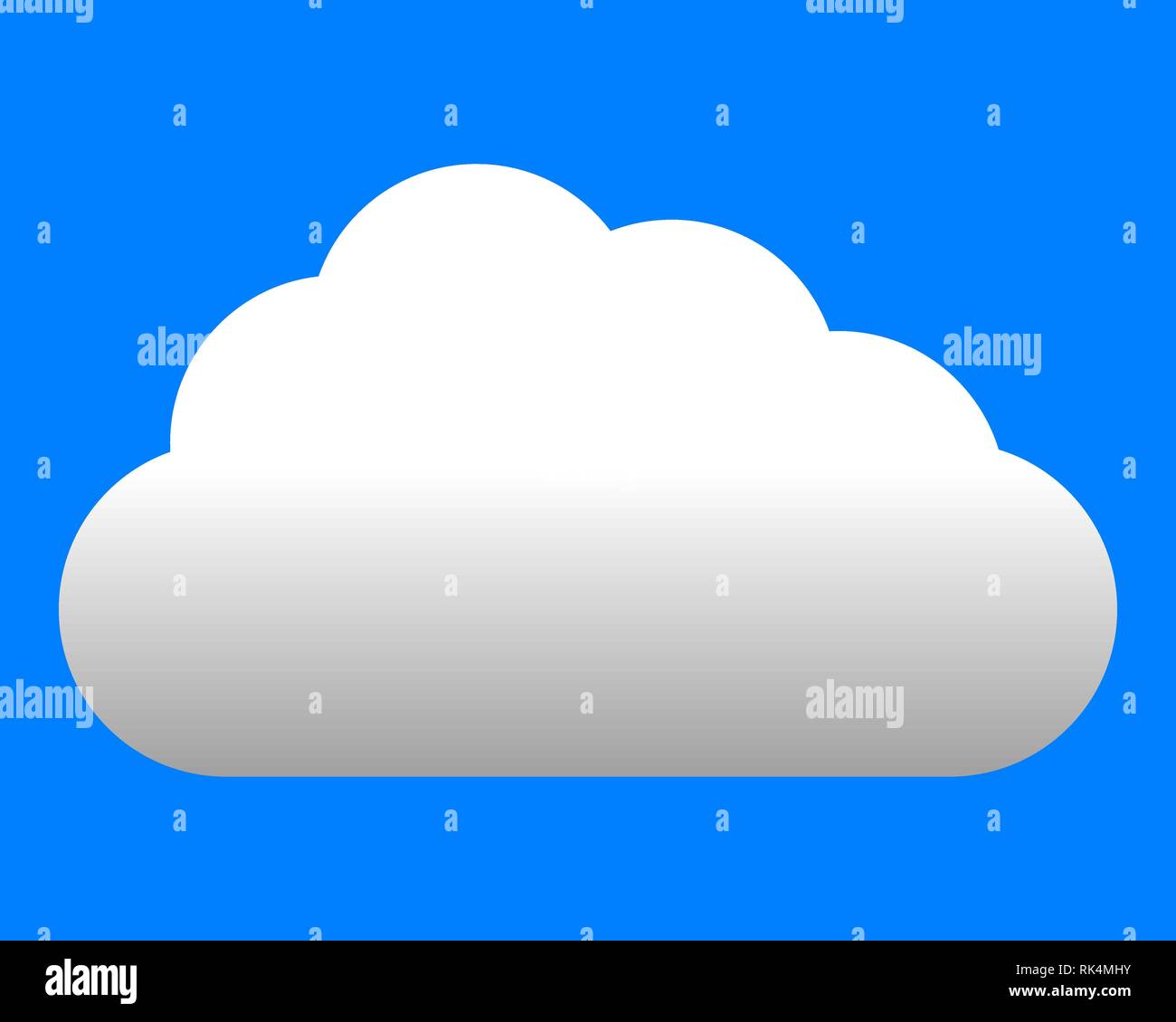 Cloud symbol icon - white gradient, isolated - vector illustration Stock Vector