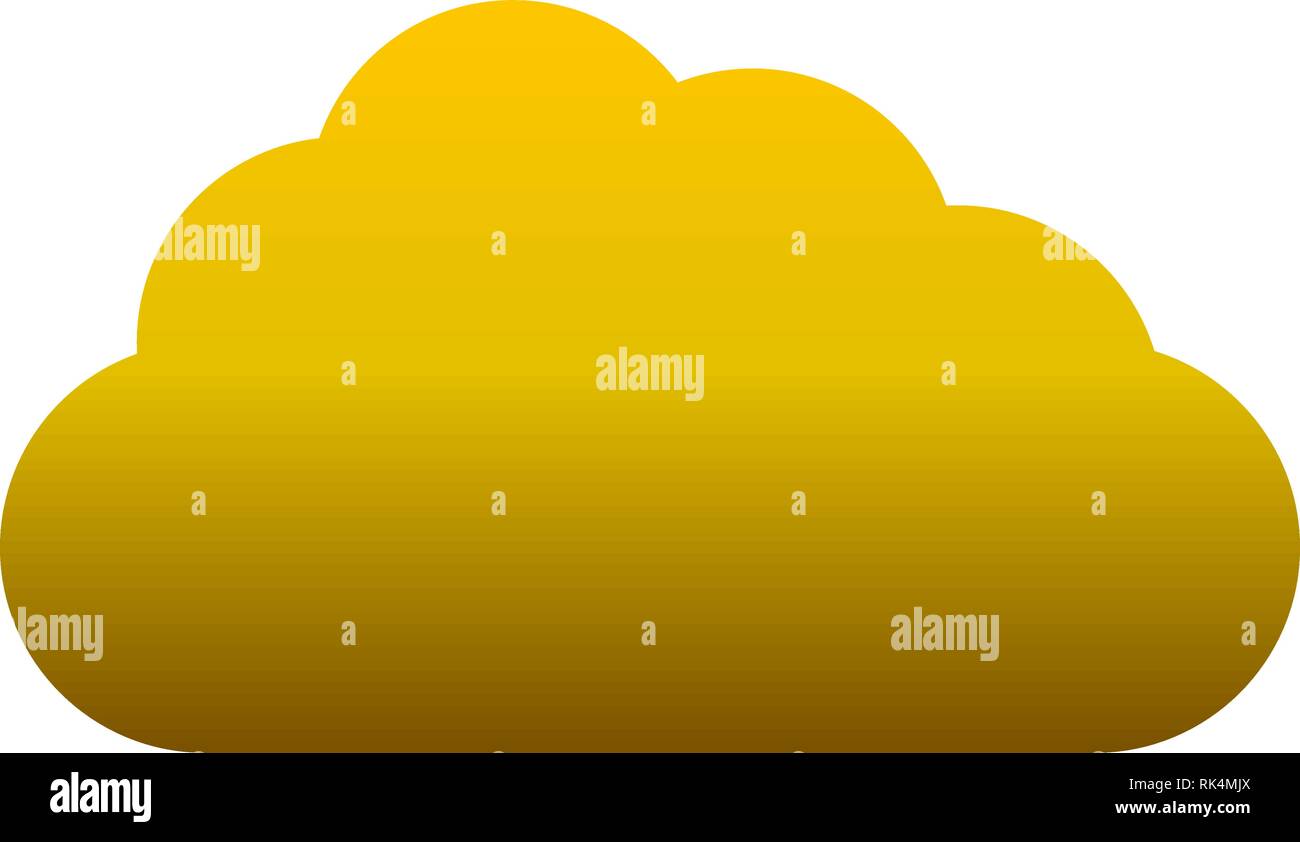 Cloud symbol icon - golden gradient, isolated - vector illustration Stock Vector
