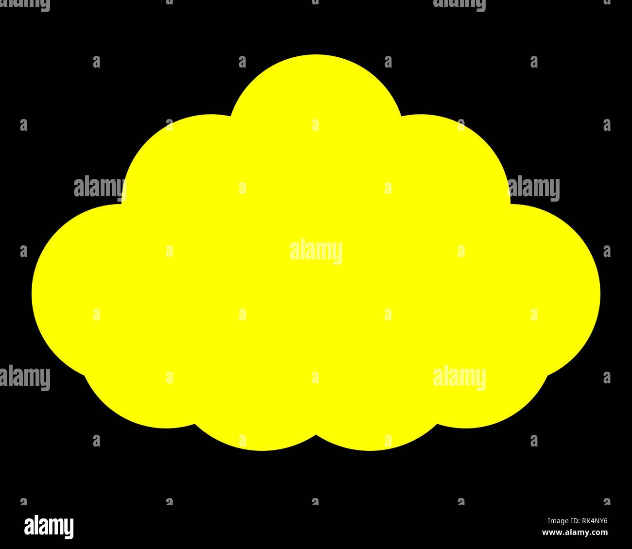 Cloud symbol icon - yellow simple, isolated - vector illustration Stock Vector