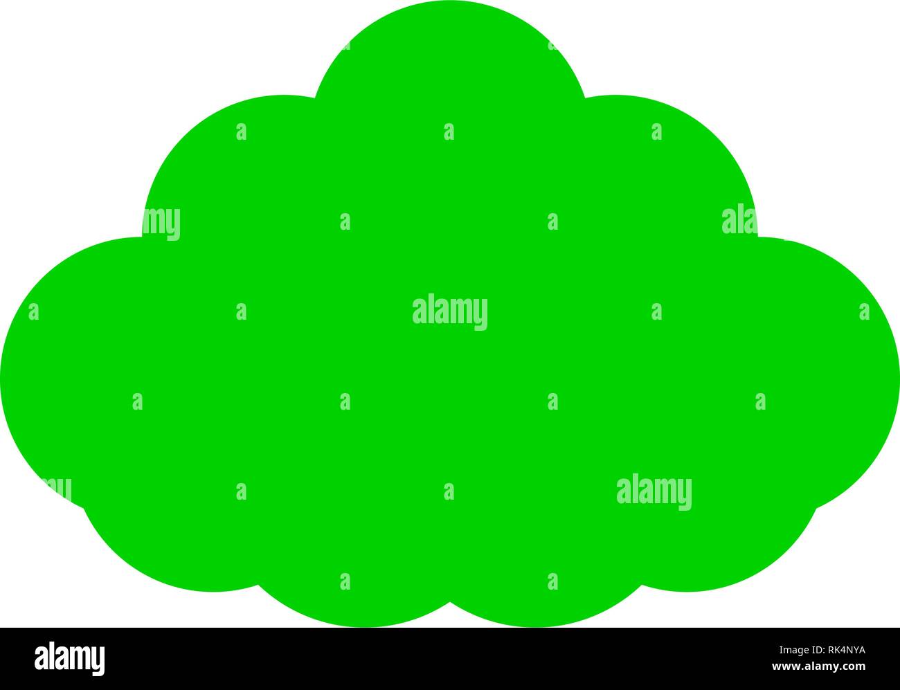 Cloud symbol icon - green simple, isolated - vector illustration Stock Vector