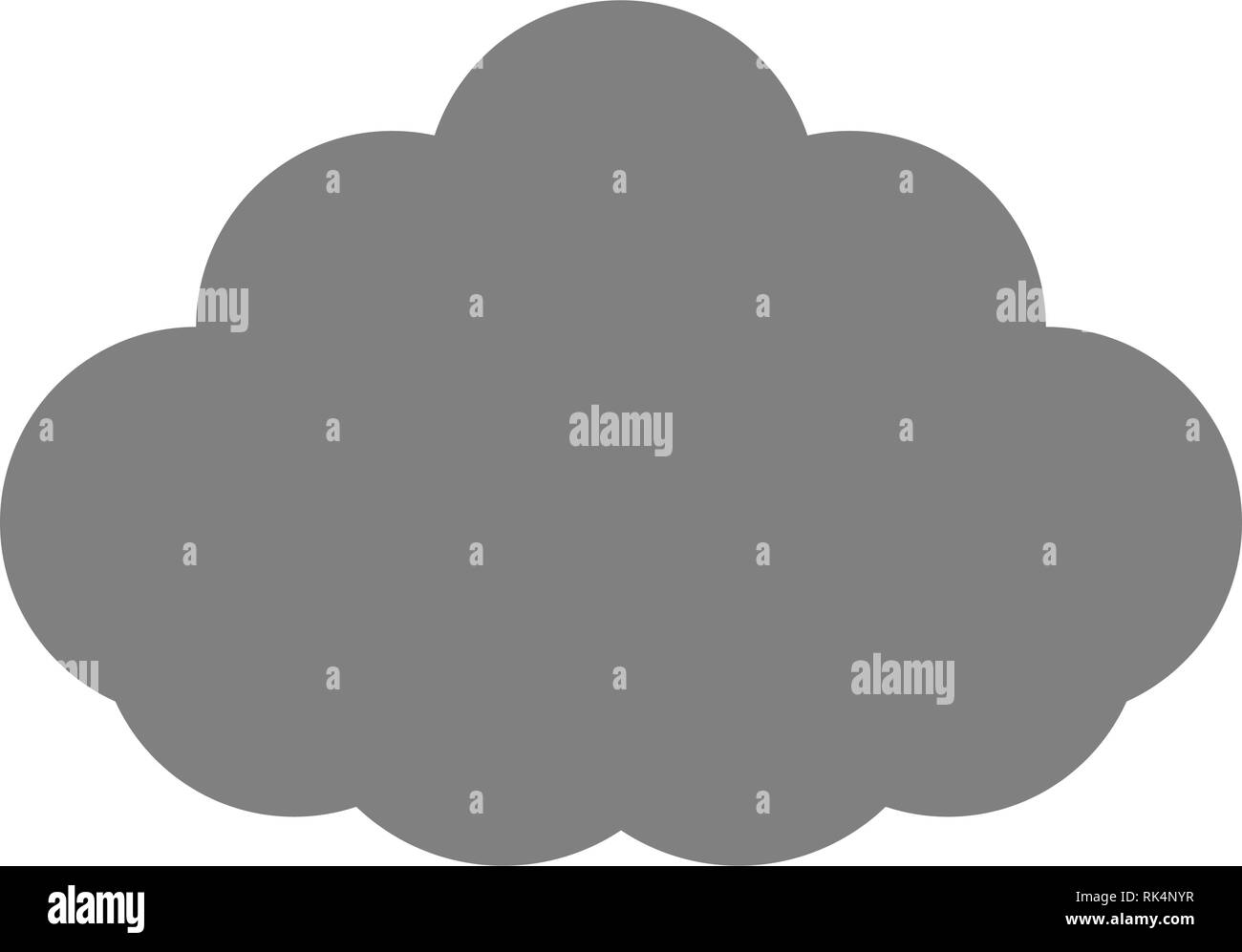 Cloud symbol icon - gray simple, isolated - vector illustration Stock ...