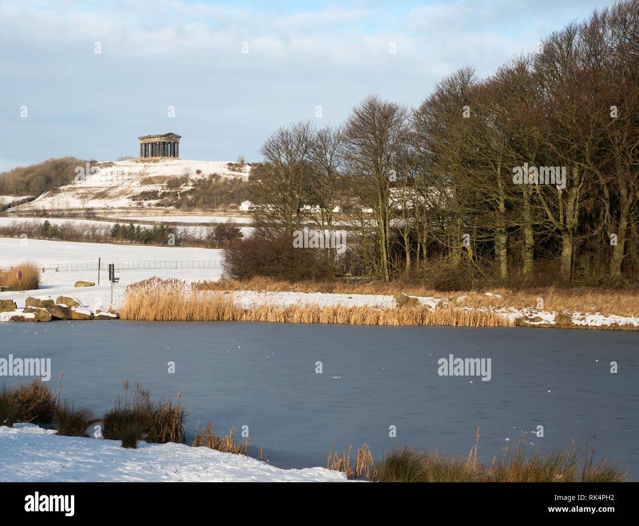 A Winter View Of Penshaw Monument See From Herrington Country Park In a-winter-view-of-penshaw-monument-see-from-herrington-country-park-in