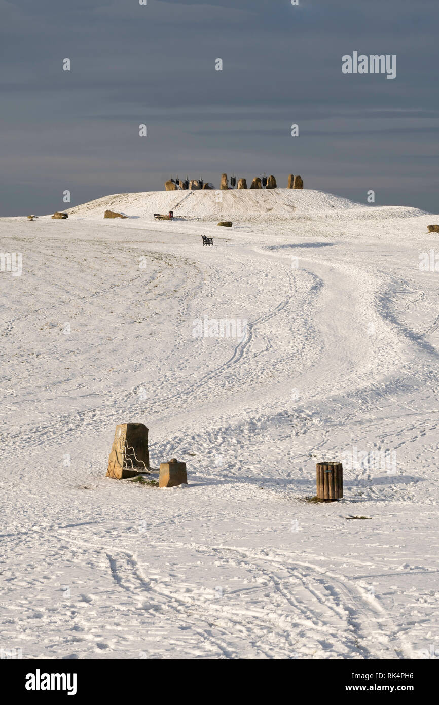 A snow covered Herrington Country Park, in Sunderland, north east England, UK Stock Photo