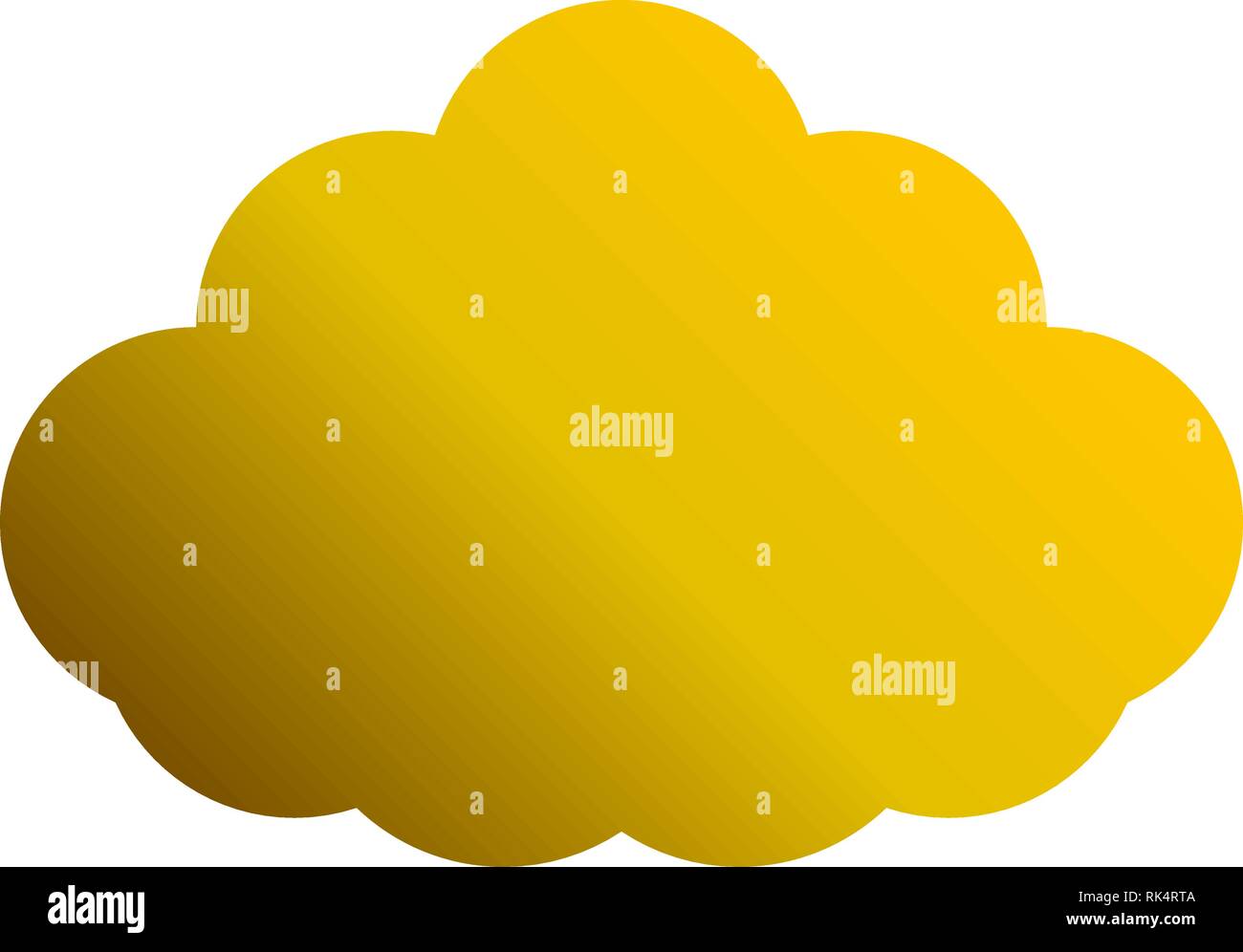Cloud symbol icon - golden gradient, isolated - vector illustration Stock Vector