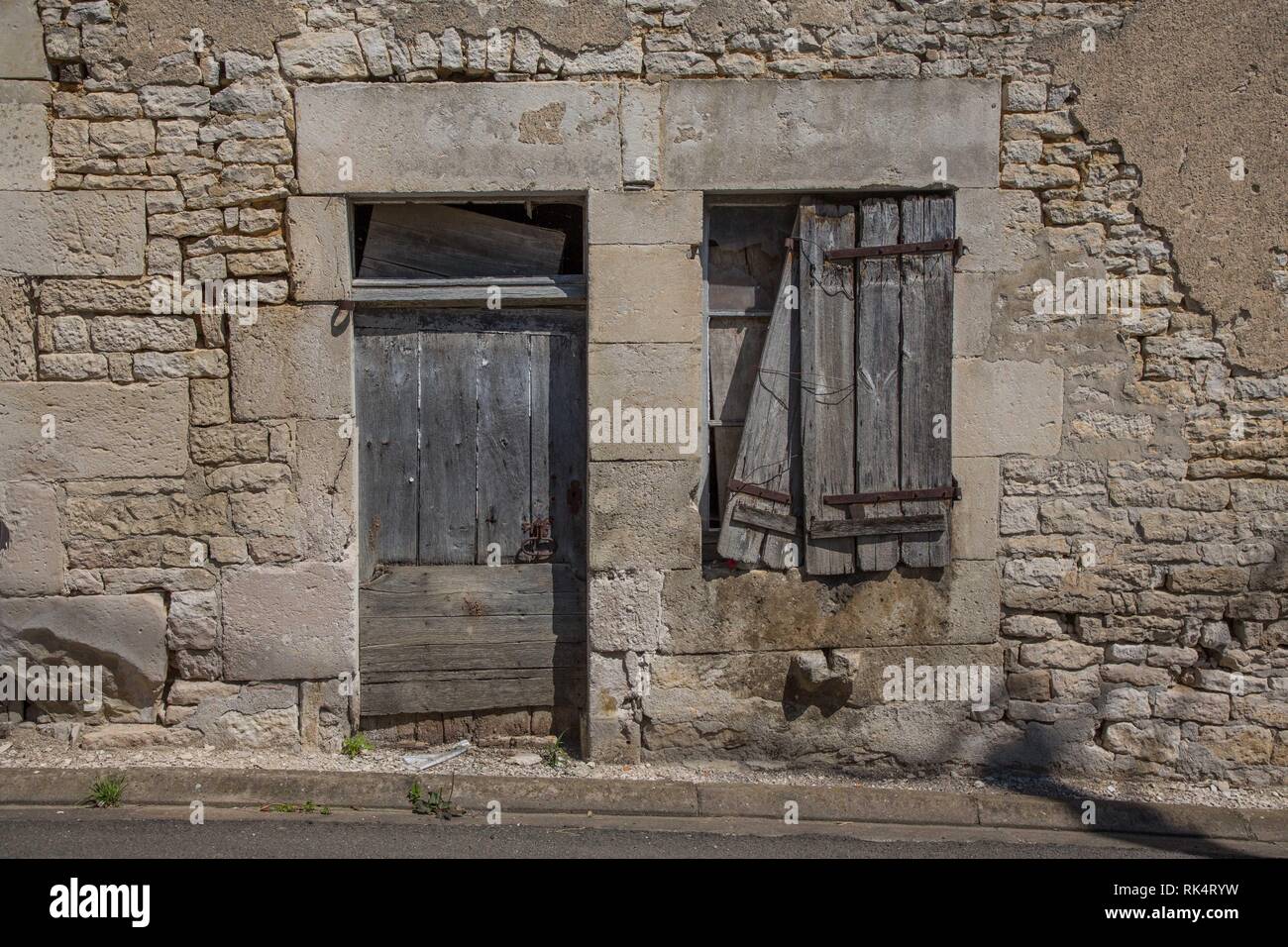 Old house with wooden door and window Stock Photo - Alamy