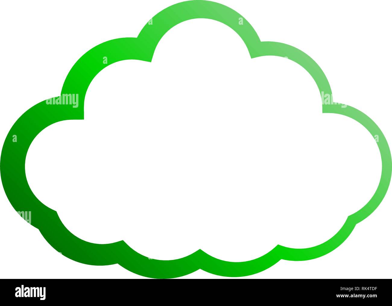 Cloud symbol icon - green gradient outline, isolated - vector ...