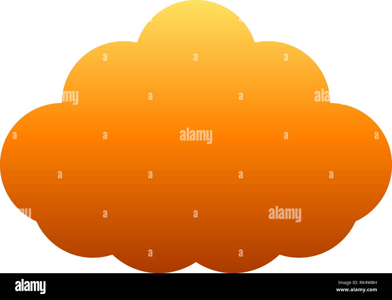 Cloud symbol icon - orange gradient, isolated - vector illustration Stock Vector