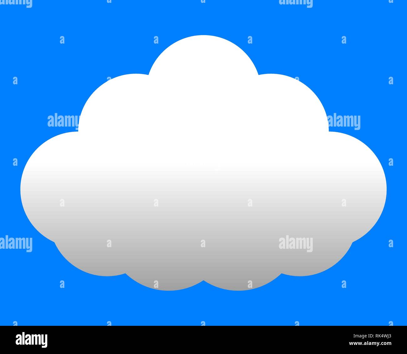 Cloud symbol icon - white gradient, isolated - vector illustration Stock Vector