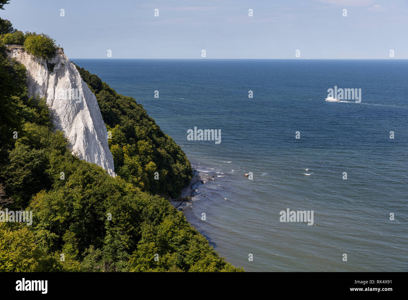 White rock at Rugen island in Jasmund nature reserve Stock Photo