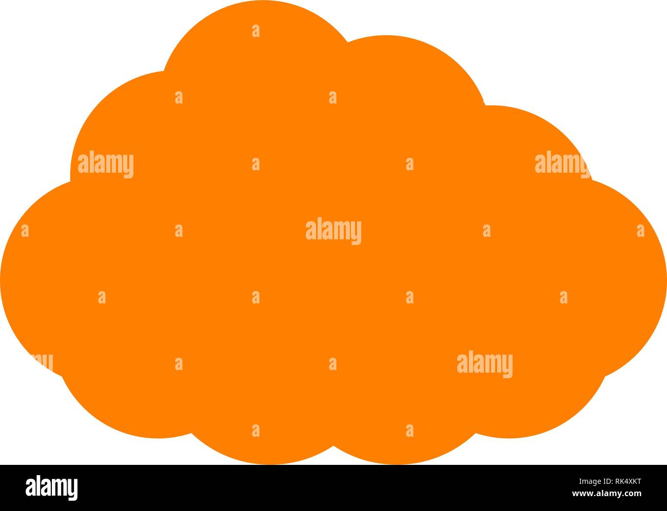 Cloud symbol icon - orange simple, isolated - vector illustration Stock Vector