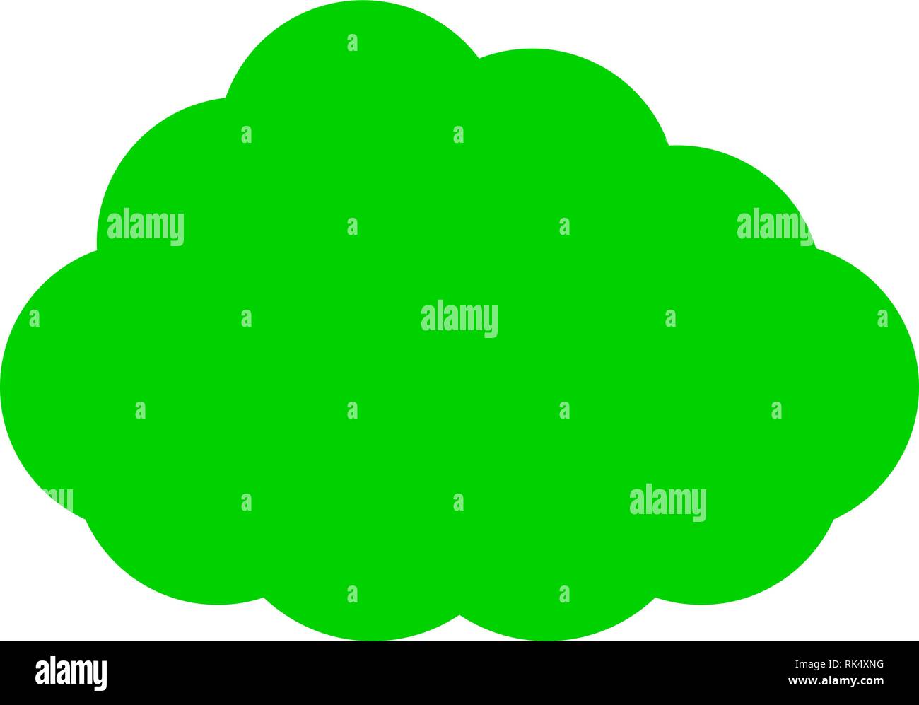 Cloud symbol icon - green simple, isolated - vector illustration Stock Vector